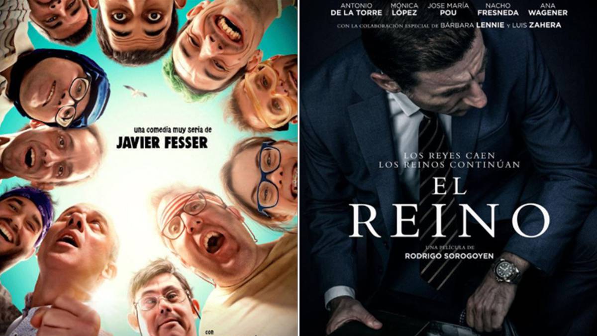 Imágenes de los carteles de las películas "Campeones" y "El Reino". Fotos Facebook