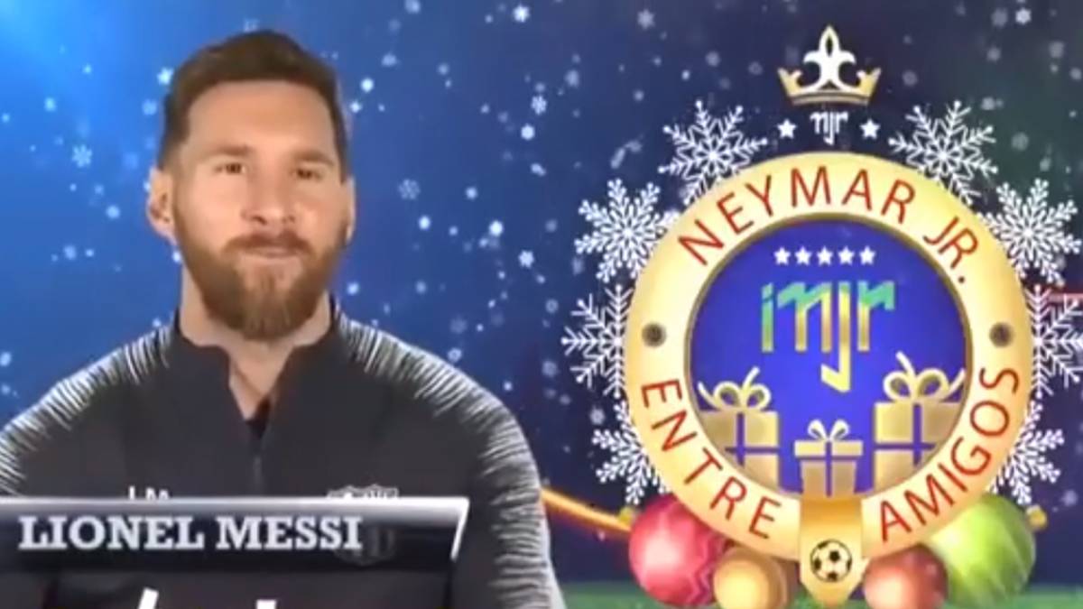 Lionel Messi en el vídeo del amigo invisible solidario "Neymar Jr. entre amigos", organizado por Neymar en el 2018. Captura Youtube