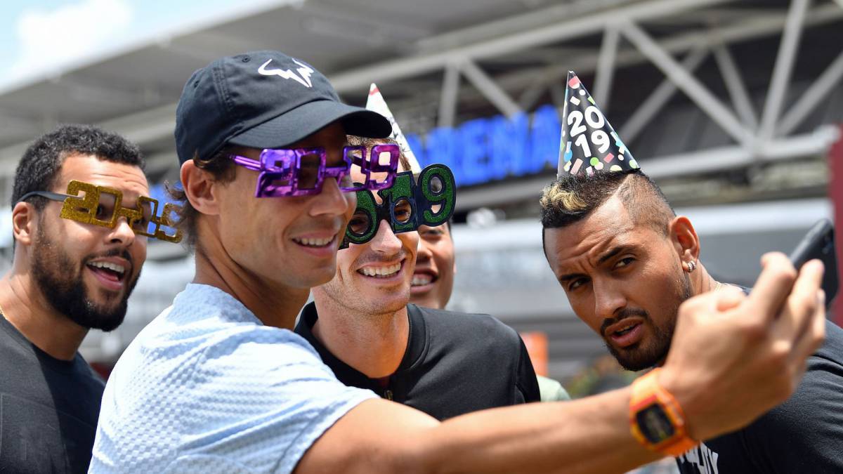 La celebración desde Australia de Rafa Nadal y Andy Murray para entrar en 2019