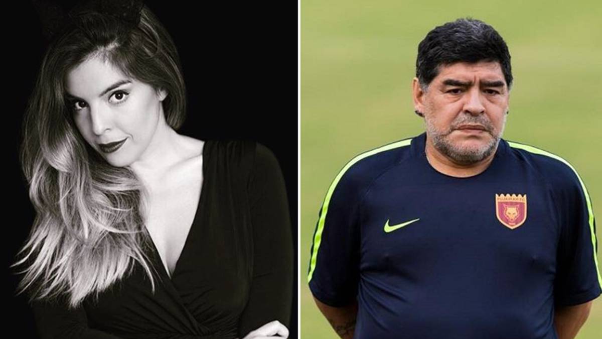Imágenes de Dalma Maradona y de Maradona durante un entrenamiento. Fotos Instagram/Facebook