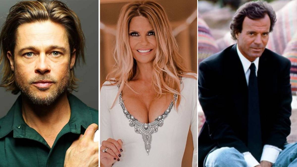 Imágenes de Brad Pitt, de Makoke y de Julio Iglesias. Fotos Facebook/Instagram