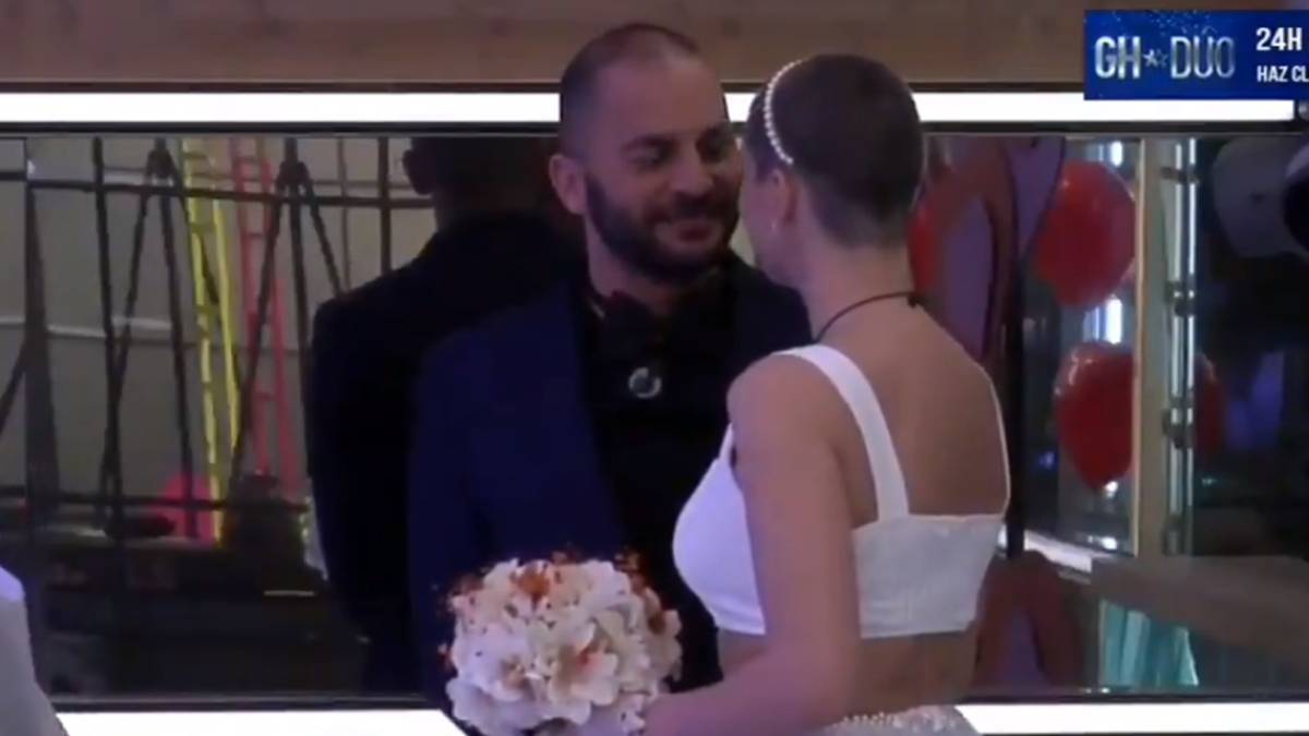 Antonio Tejado y María Jesús en la boda que organizaron en Gran Hermano Dúo en el Día de San Valentín