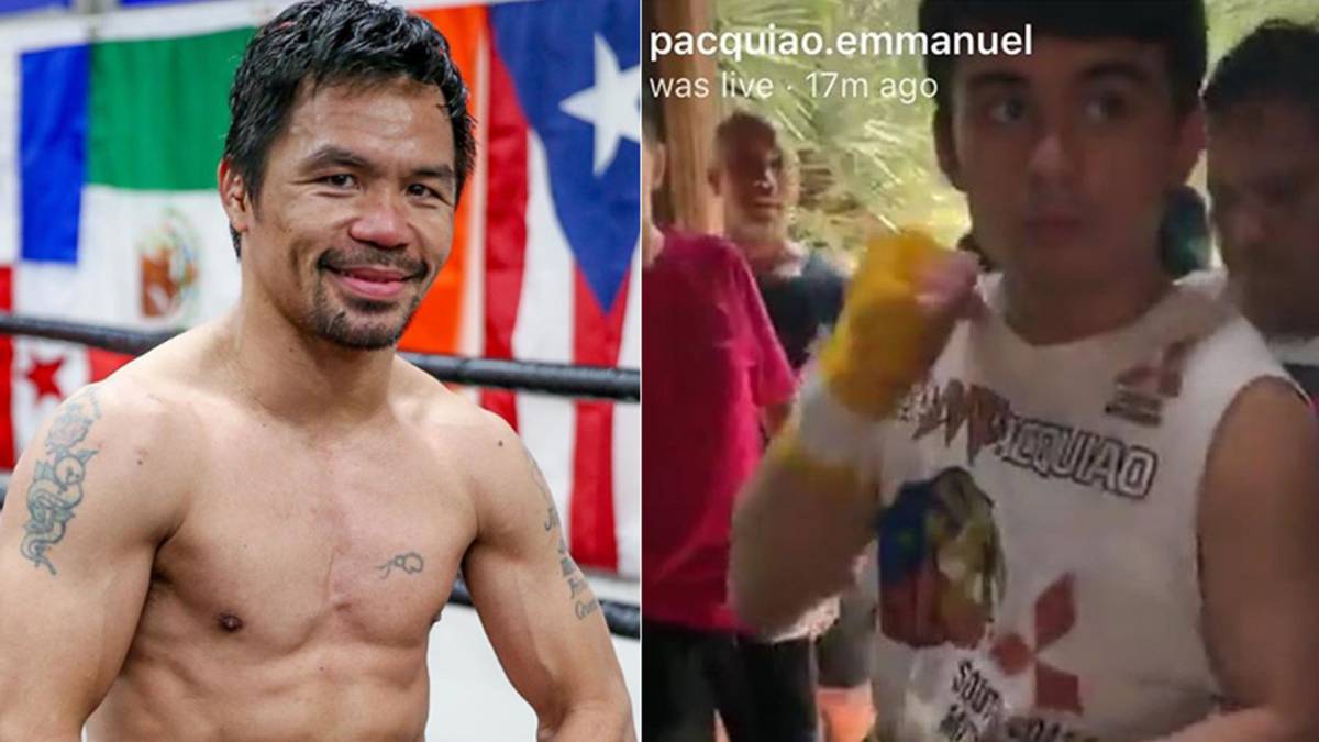 Imágenes del boxeador filipino Manny Pacquiao y de su hijo mayor, Emmanuel Jr. 'Jimuel'. Fotos Instagram
