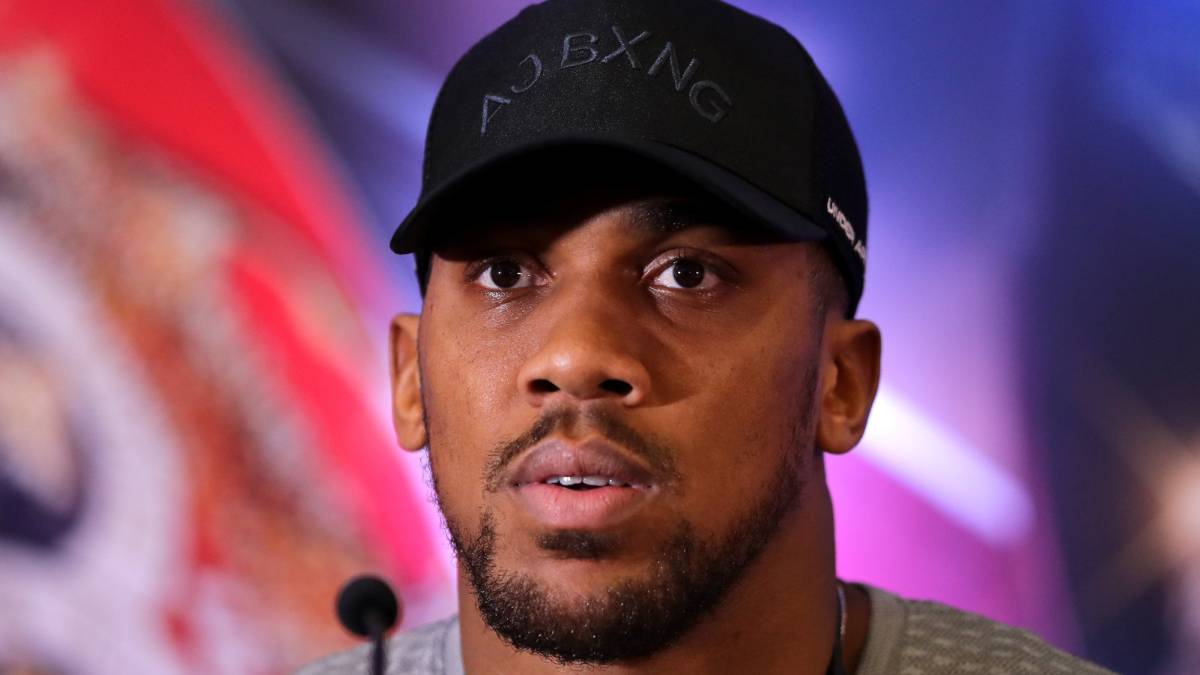 Anthony Joshua durante una rueda de prensa en Nueva York el 25 de febrero del 2019 sobre su combate con Marrell Miller del 1 de junio de 2019. FOTO: Richard Heathcote/Getty Images