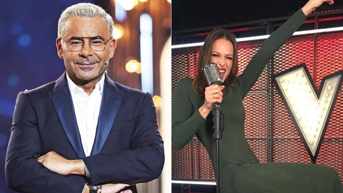 Imágenes del presentador Jorge Javier Vázquez en el plató de 'Gran Hermano' y de la presentadora Eva González en el de 'La Voz'. Fotos Instagram