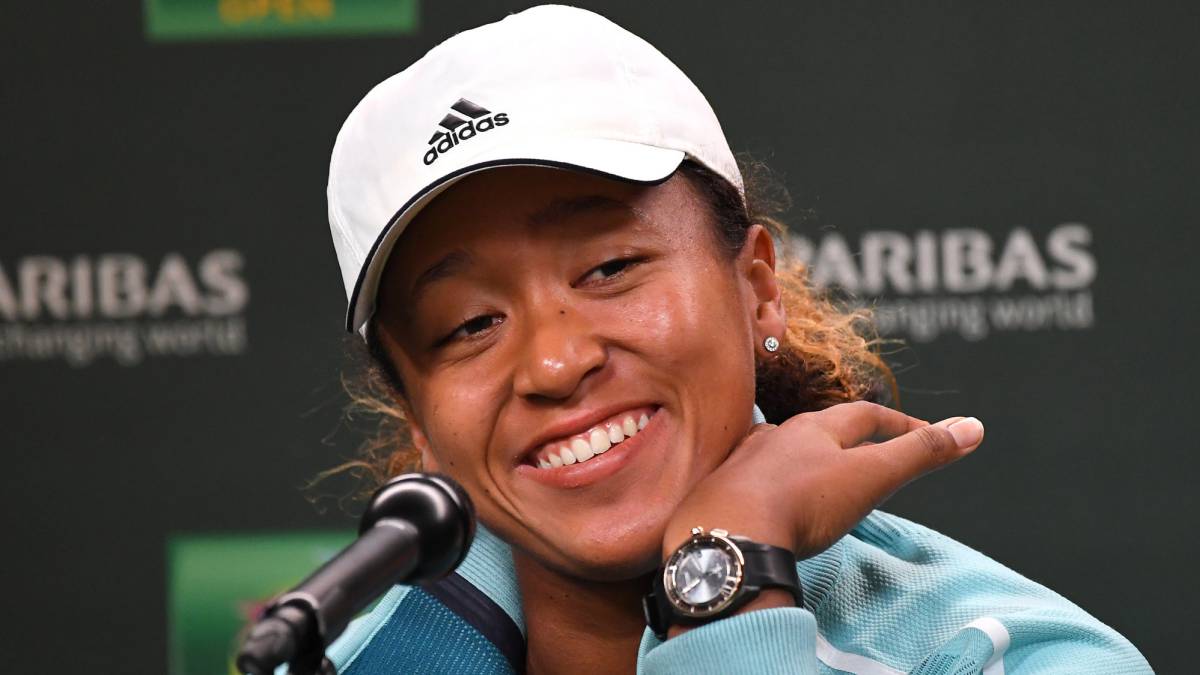 La tenista asiática Naomi Osaka sonriendo durante una rueda de prensa en Indian Wells en marzo de 2019. FOTO: Jayne Kamin-Oncea/USA TODAY Sports