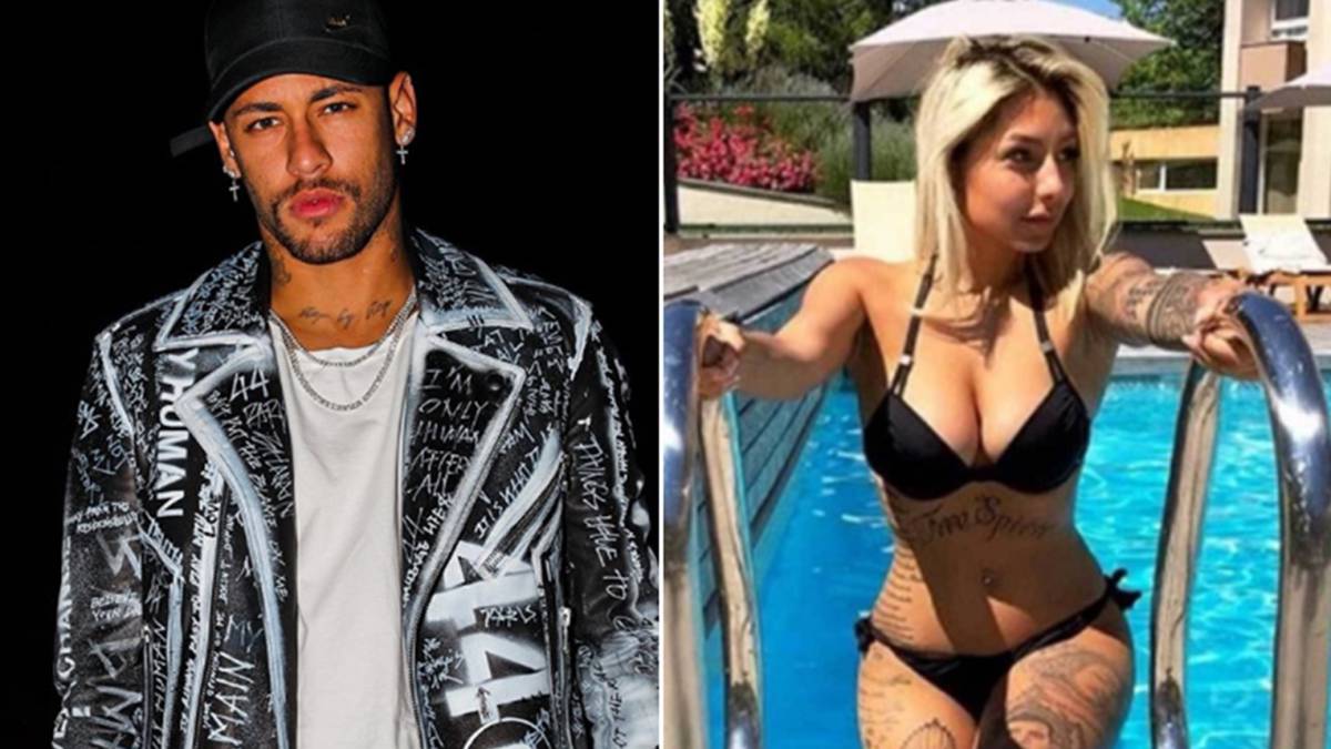 Imágenes del futbolista brasileño Neymar y de su última conquista: la tatuadora suiza Luiza Brito. Fotos Instagram