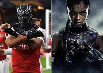 Aubameyang vuelve a emular a 'Black Panther' junto a una de sus estrellas
