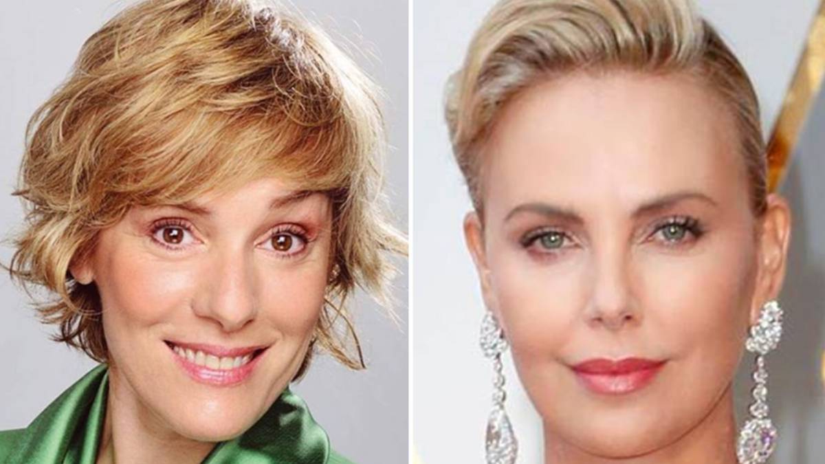 Imágenes de Anabel Alonso y de Charlize Theron. Fotos Facebook