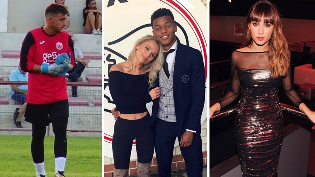 Imágenes del portero del EDMF Churra Eduardo Martínez-Oliva, del futbolista del Ajax David Neres con su novia, la modelo alemana Kira Winona y de la cantante y extriunfita Aitana. Fotos Instagram