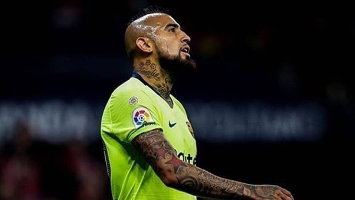 Arturo Vidal durante un partido con el FC Barcelona. Foto Instagram @kingarturo23.oficial