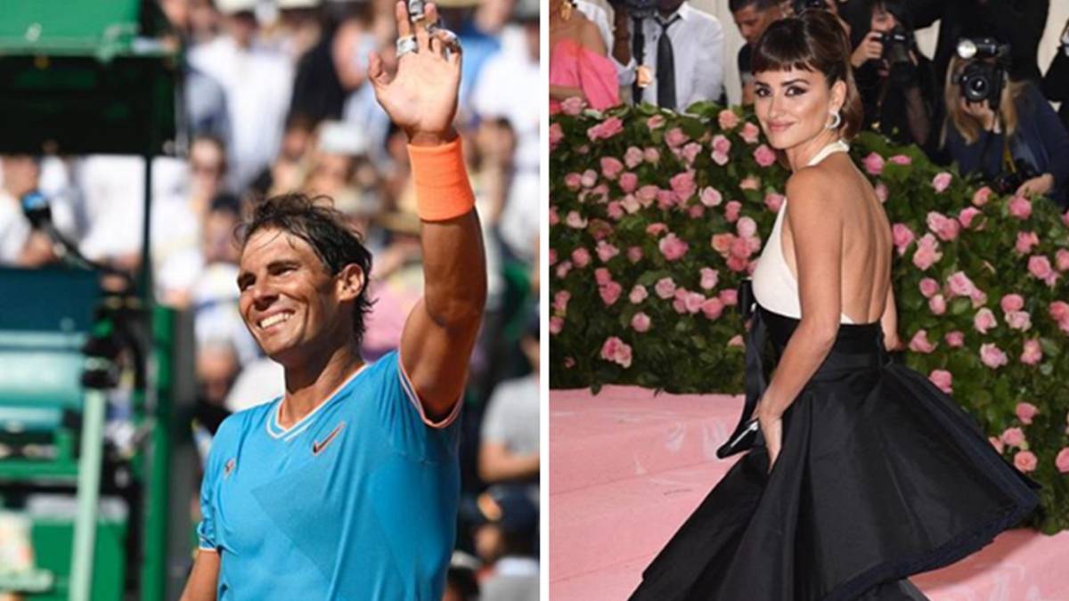Imágenes de Rafa Nadal celebrando una victoria y de Penélope Cruz a su llegada a un evento. Fotos Instagram