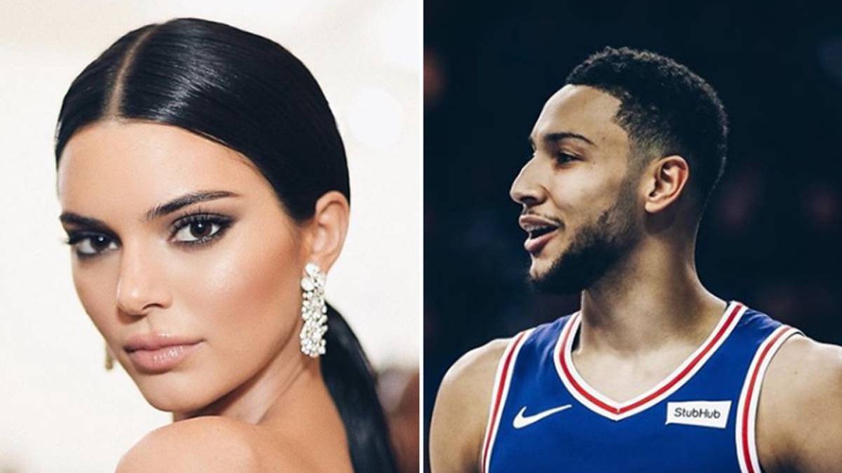 Imágenes de la modelo Kendall Jenner posando y del jugador de la NBA Ben Simmons durante un partido con los Philadelphia 76ers. Fotos Instagram