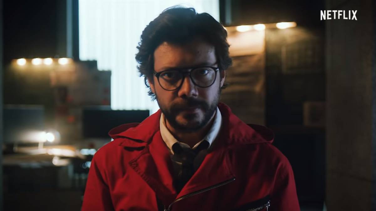 El Profesor en el segundo avance de Netflix de la 3ª parte de 'La Casa de Papel'. Foto: Captura Youtube (Netflix)
