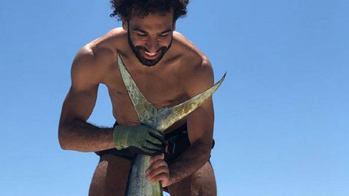Mohamed Salah with yet another trophy...a big fish!