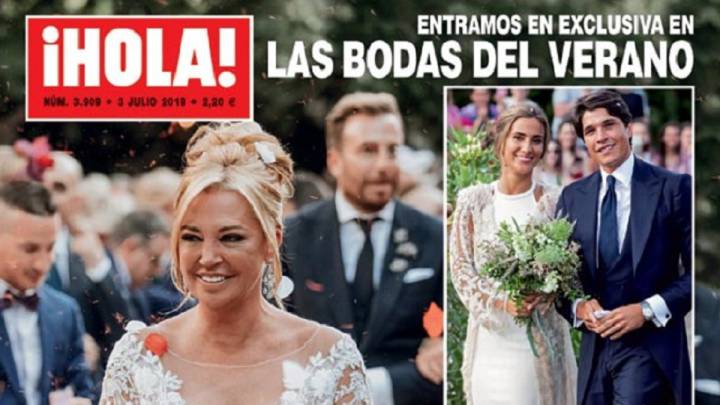 Las primeras fotos de Belén Esteban vestida de novia en la portada de la revista '¡Hola!'