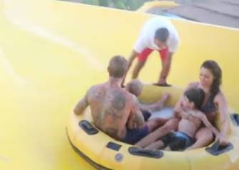 Ramos sigue disfrutando sus vacaciones: tobogán acuático