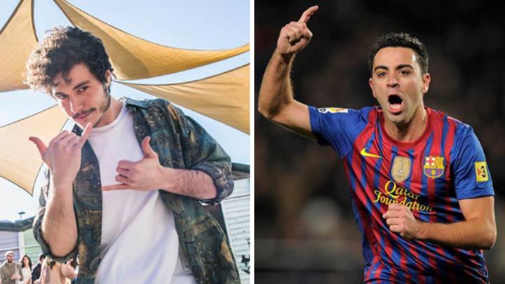 Imágenes del cantante catalán Miki Núñez, concursante de OT2018 y representante de España en el Festival de Eurovisión 2019, y del futbolista Xavi Hernández celebrando un gol con el FC Barcelona. Fotos Instagram/Facebook