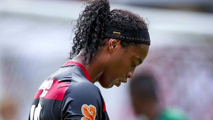 Ronaldinho durante un partido con el Flamengo. Foto Instagram @ronaldinho