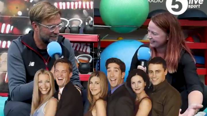 Jürgen Klopp revelando que aprendió a hablar inglés viendo 'Friends' en una entrevista para 'BBC 5 Live Sport'. Foto: Captura Twitter