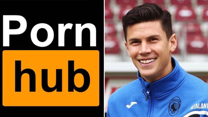 Imágenes del logo de Pornhub y del futbolista italiano Matteo Pessina. Fotos Facebook/Instagram