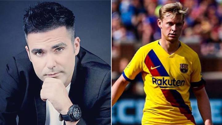 Imágenes del cantante y exconcursante de Operación Trinfo Naim Thomas y del futbolista Frenkie de Jong durante un partido de la pretemporada 2019 del FC Barcelona contra el Napolés. Fotos Instagram