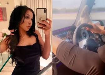 La mujer de Mahrez comparte un vídeo conduciendo con las piernas en torno al volante