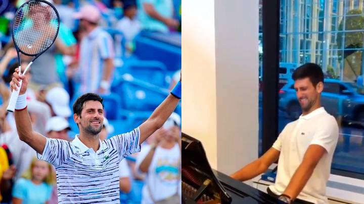 Novak Djokovic, un 'pianista' de lo más entusiasta en Nueva York