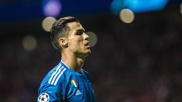 Cristiano, en el partido entre Atlético y Juventus.