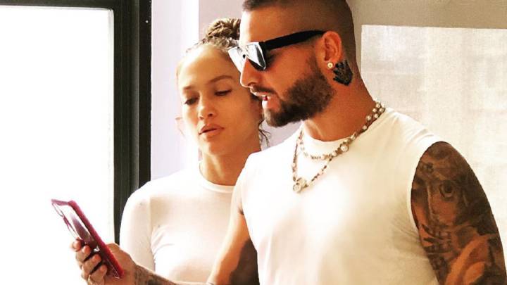 Jennifer López y Maluma, muy cómplices su primer día de trabajo juntos