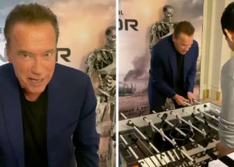 La paliza de Schwarzenegger al nuevo Terminator jugando al futbolín que revienta Instagram