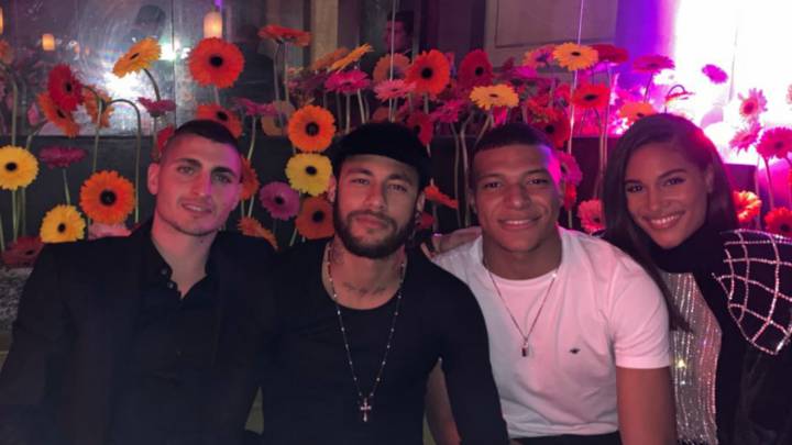 neymar verratti mbappe fiesta psg