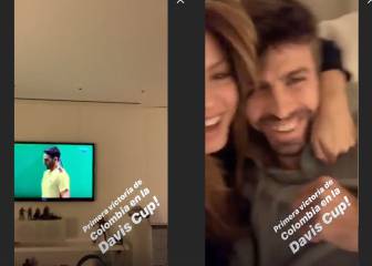 El cariñoso abrazo de Shakira y Piqué para celebrar la victoria de Colombia en la Davis