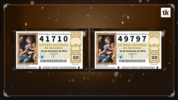 Cuartos premios del sorteo extraordinario de Navidad de la Lotería Nacional 2019.