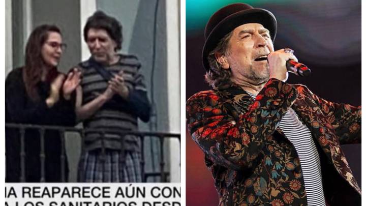 Joaquín Sabina reaparece en el balcón de su casa tras su caída en el WiZink Center