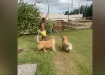 Neymar pasa el confinamiento haciendo regates a sus perros