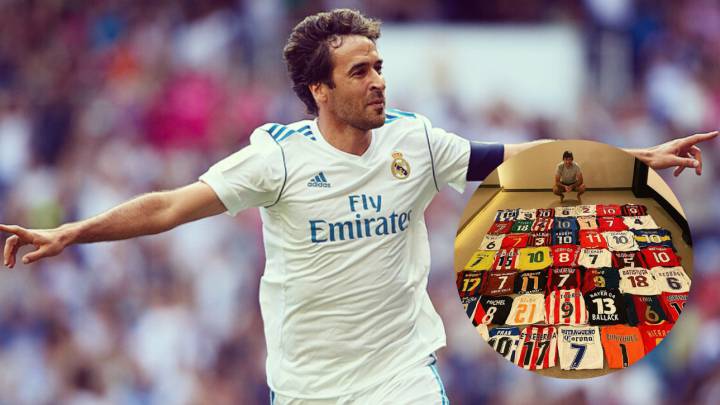 raul colección de camisetas real madrid rivales historia capitán