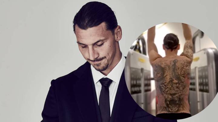 zlatan ibrahimovic tatuaje león espalda rugir ruge rujo músculos crugir gimnasio milán