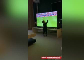 Así reaccionan los hijos de Morata al verlo jugar con Mallorca