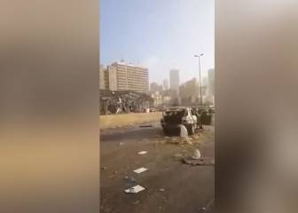 Así quedó la carretera del puerto tras la explosión