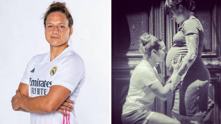 Babett Petter, jugadora del Real Madrid, junto a su pareja, Ella.