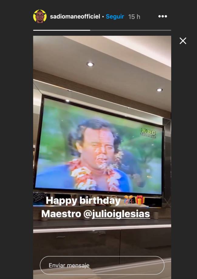 sadio mane julio iglesias fan liverpool cumpleaños felicitacion redes sociales