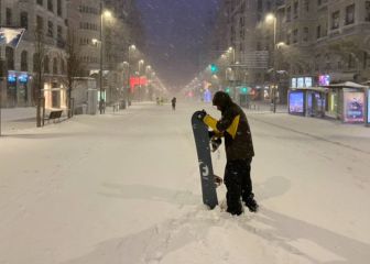 ¡Snowboarding en la Gran Vía!