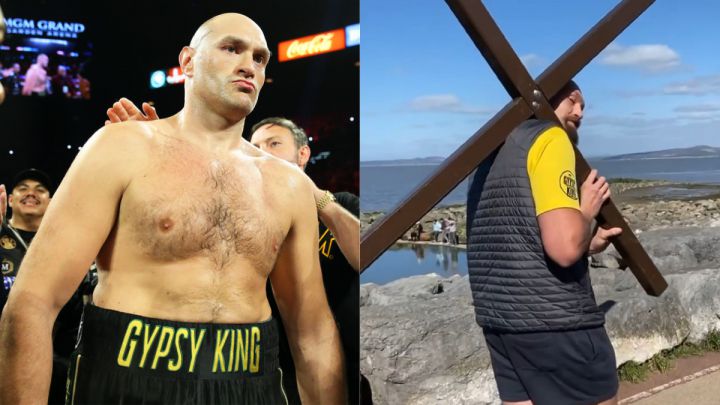 Tyson Fury y su celebración de Semana Santa: descalzo y arrastrando una cruz
