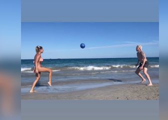 El juego de Fede Valverde y Mina Bonino en la playa que es viral en las redes
