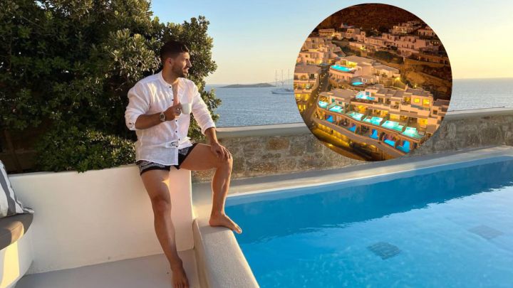 El lujoso hotel donde el Kun Agüero se aloja en Mykonos: más de 2.000 euros la noche