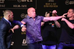 McGregor y Díaz llegaron a las manos tras la rueda de prensa del combate