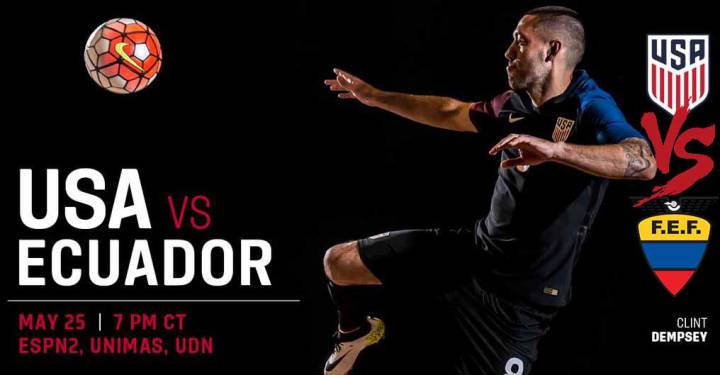 Estados Unidos vs Ecuador en Vivo Online: Amistoso 25/05/16