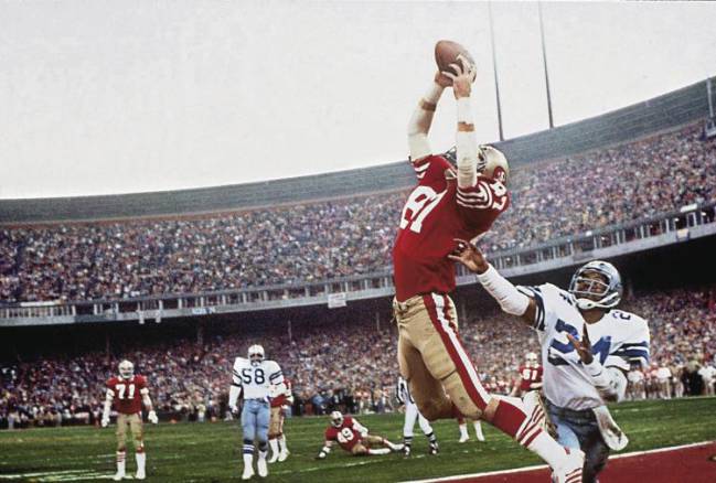 "The Catch" La mítica recepción con la que los 49ers lograron el campeonato de la NFL en 1982.