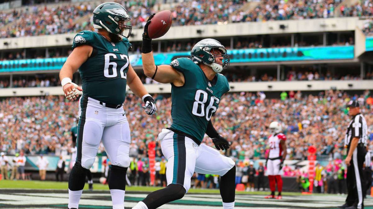 Zach Ertz, y el resto de los Eagles, han dominado el partido de principio a fin.